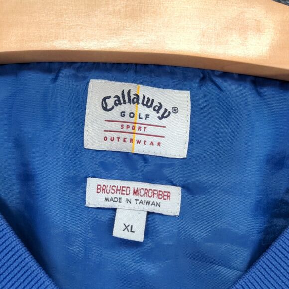 Callaway Golf Sport Men's Outerwear Jacket Blue XL Pullover Brushed Microfiber - Picture 9 of 13